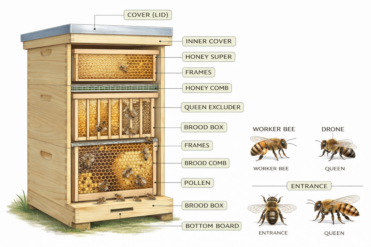 BEEHIVE TERMS EVERY NEW HIVE OWNER SHOULD KNOW - Honey Buzz